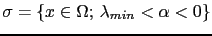 $ \sigma=\left\{ x\in\Omega;\, \lambda_{min}<\alpha<0\right\}$
