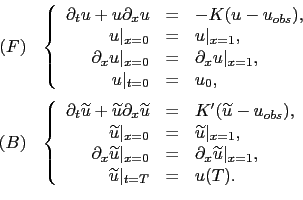 \begin{displaymath}\begin{array}{rl} (F) & \left\{ \begin{array}{rcl} \partial_t...
...etilde{u}\vert _{t=T} &=& u(T). \end{array} \right. \end{array}\end{displaymath}
