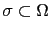 $ \sigma\subset\Omega$