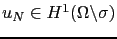 $ u_N\in H^1(\Omega\backslash\sigma)$