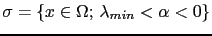 $ \sigma=\left\{ x\in\Omega;  \lambda_{min}<\alpha<0\right\}$