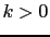 $ k>0$