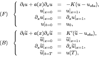 \begin{displaymath}\begin{array}{rl} (F) & \left\{ \begin{array}{rcl} \partial_t...
...etilde{u}\vert _{t=T} &=& u(T), \end{array} \right. \end{array}\end{displaymath}