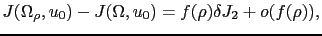 $ J(\Omega_\rho,u_0) - J(\Omega,u_0) = f(\rho)\delta J_2+o(f(\rho)),$