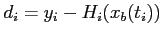 $ d_i=y_i-H_i(x_b(t_i))$