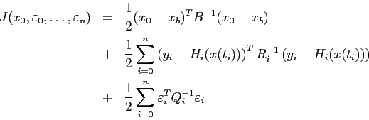 \begin{displaymath}\begin{array}{rcl} J(x_0,\varepsilon_0,\dots,\varepsilon_n) &...
...\sum_{i=0}^n \varepsilon_i^T Q_i^{-1} \varepsilon_i \end{array}\end{displaymath}