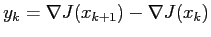 $ y_k=\nabla J(x_{k+1})-\nabla J(x_k)$