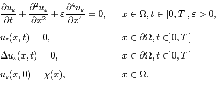\begin{displaymath}\begin{array}{lcl} \displaystyle \frac{\partial u_\varepsilon...
...cm] u_\varepsilon (x,0) = \chi(x), & & x\in \Omega. \end{array}\end{displaymath}