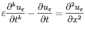 $\displaystyle \varepsilon \displaystyle \frac{\partial ^ku_\varepsilon }{\parti...
...al u_\varepsilon }{\partial t} = \frac{\partial ^2u_\varepsilon }{\partial x^2}$