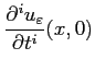 $ \displaystyle \frac{\partial ^iu_\varepsilon }{\partial t^i}(x,0)$