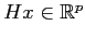 $ Hx \in
\mathbb{R}^p$
