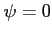 $ \psi=0$