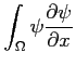 $ \displaystyle \int_\Omega\psi \frac{\partial \psi}{\partial x}$