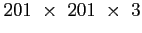 $ 201 \times 201\
\times 3$